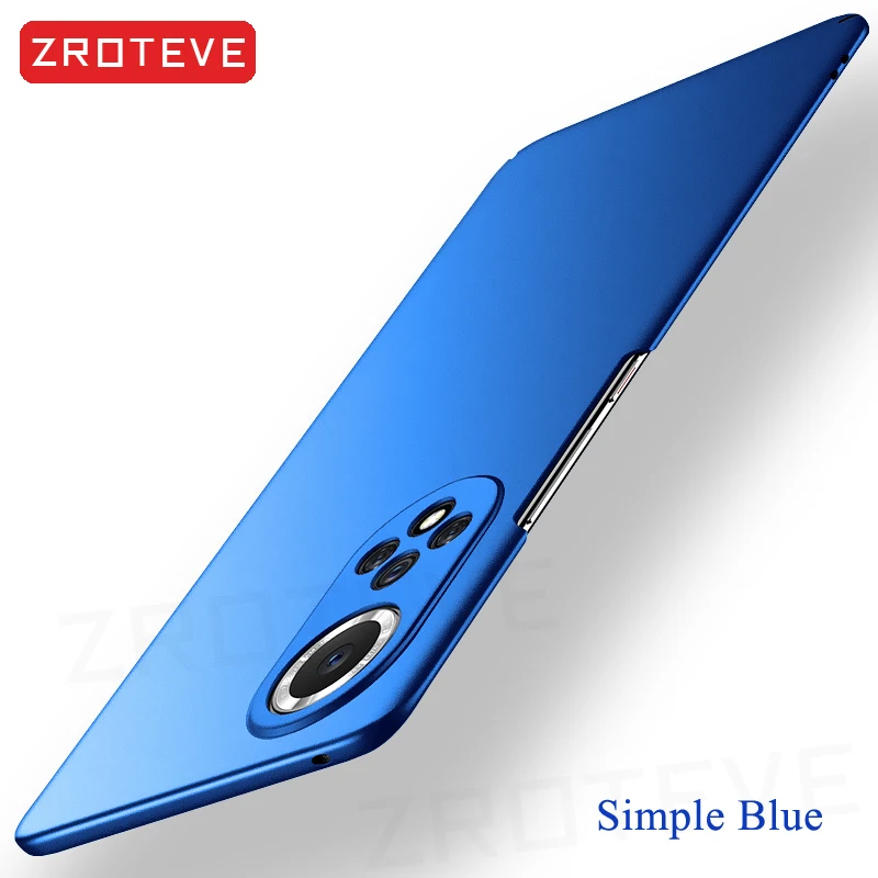 Für Nova 9 fallen ZROTEVE Ultra schlank matt Harte PC Abdeckung Für Huawei Nova 9 SE 9SE 8 7 5T Nova 7 Nova 8 Nova5T Globale Telefon Fällen: Echtes Leder / Blau
