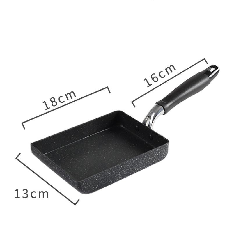 Aleación japonesa de aluminio Tamagoyaki sartén para tortilla antiadherente sartén freír huevo recipiente de panqueque utensilios de cocina tortilla Waffles: black