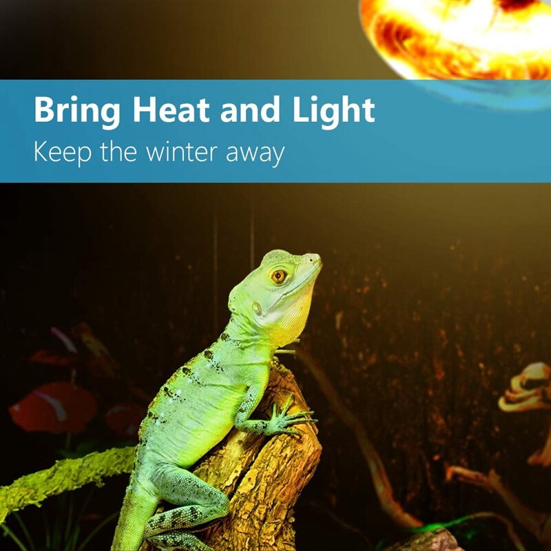 2 Pack Reptile Uvb Uva Heat Lamp Bulb For Reptiles Truly Sun-Like Bright Heat For Reptiles, Amphibian And Birds (100 W)