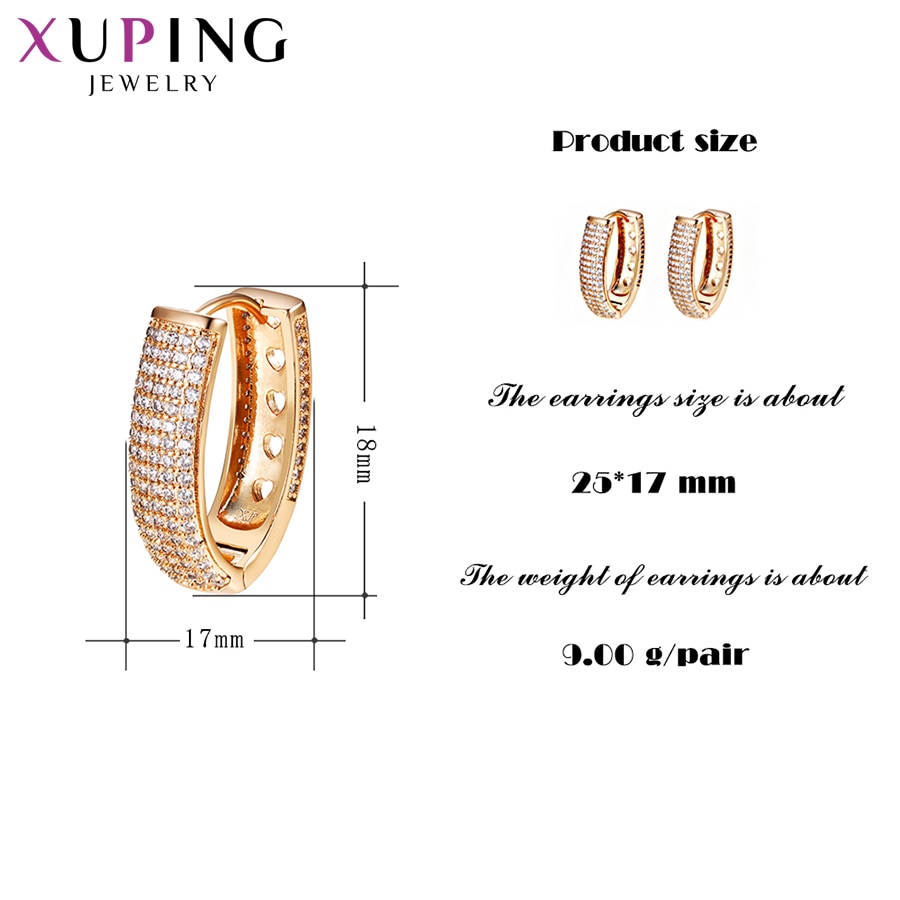 Xuping Jewelry Earrings Hoops Gold Color Plated Charm Style Girls Women for Christmas 20132