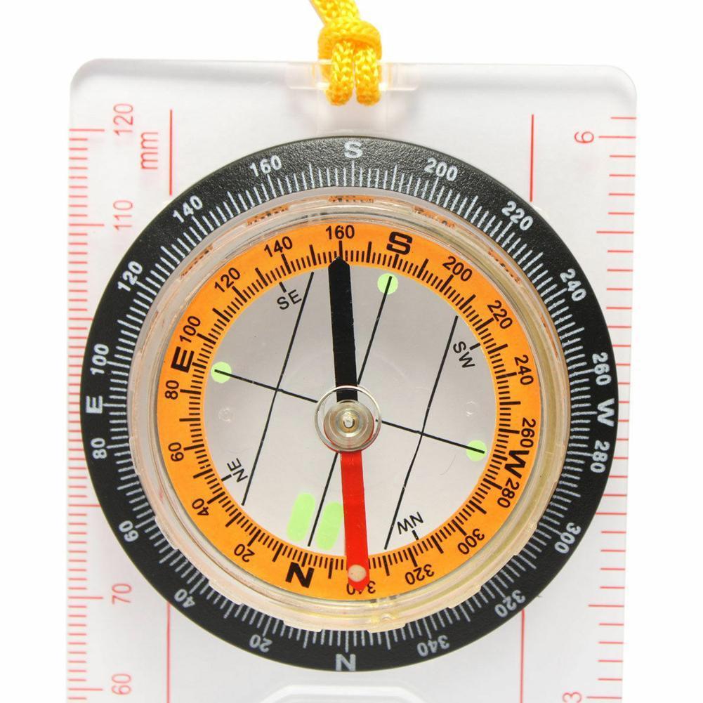 Mini Compass Map Scale Ruler Multifunctional Hiking Tool Camping Survival Equipment Outdoor Guiding R2S2