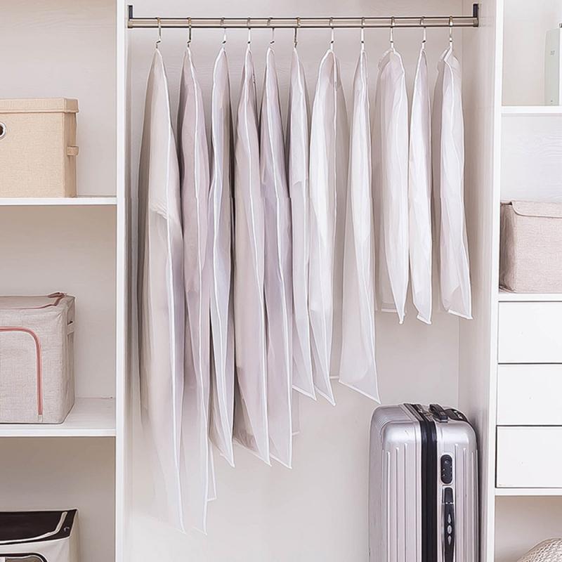 5pcs Plastic Clear Dust-proof Cloth Cover Suit Dress Garment Bag Storage Protector Travel Bag Clothing Covers
