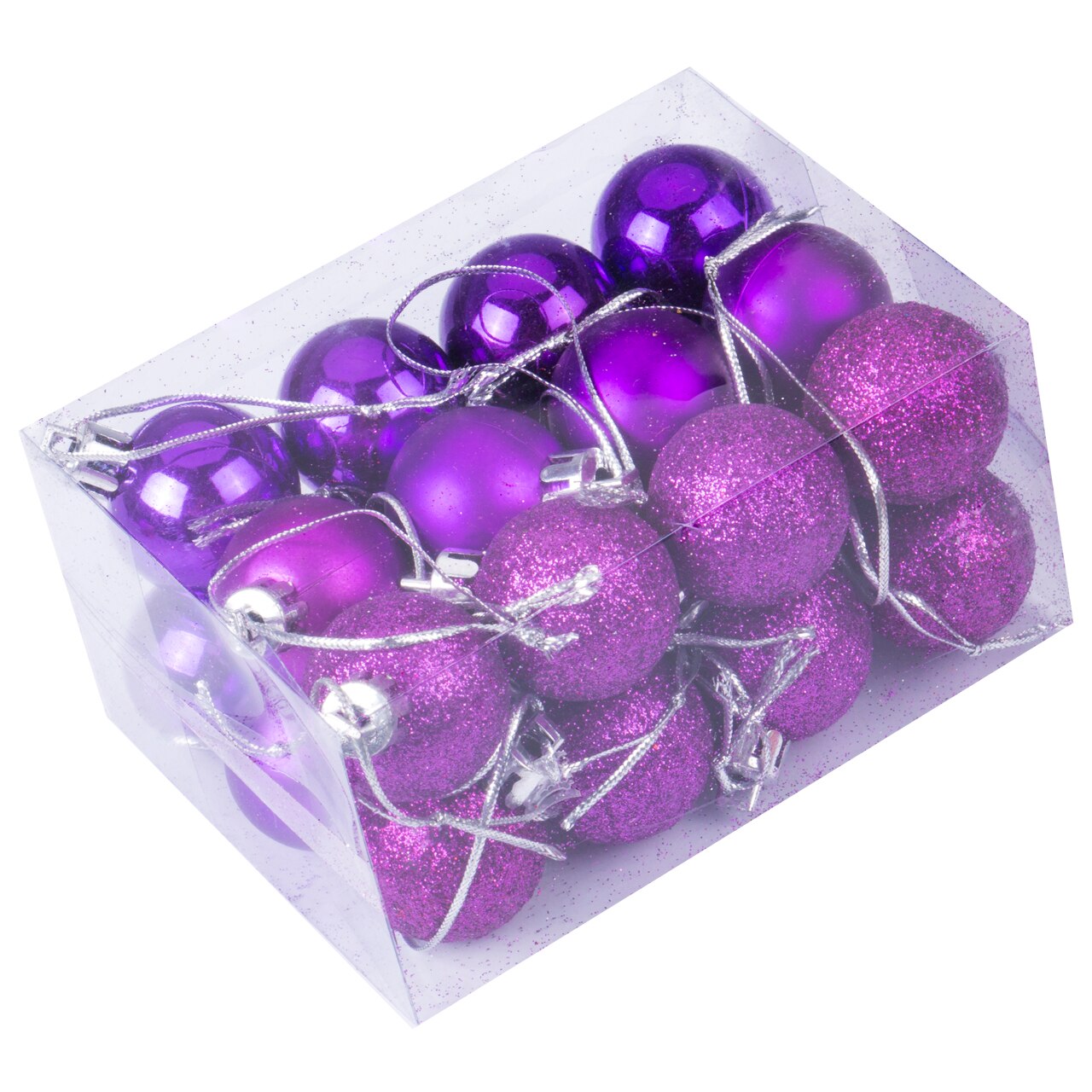 Joulupallokoristeet 24 kpl 2 '' joulukuusi joulupallo koristelu baubles party riippuva ornamentti: Violetti