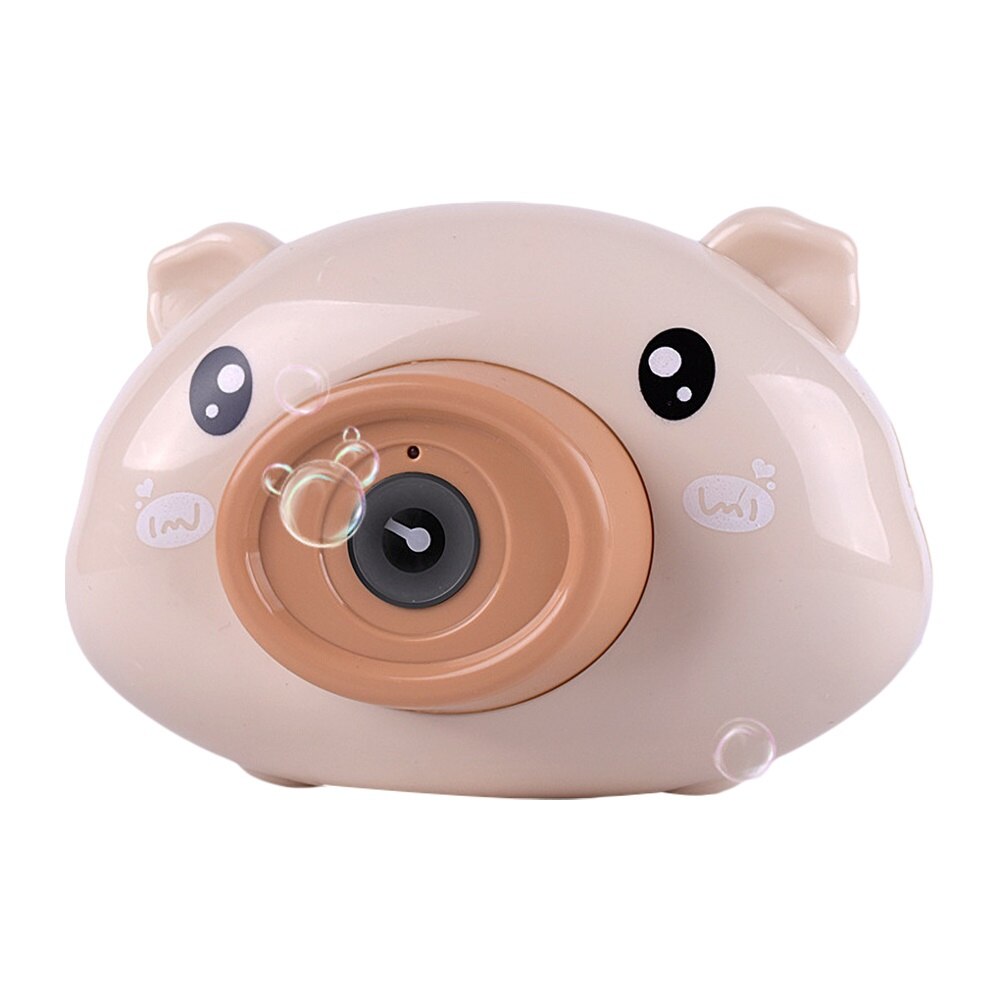 Kid Leuke Pig Camera Vorm Lichte Muziek Automatische Bubble Blower Machine Outdoor Speelgoed: Kaki