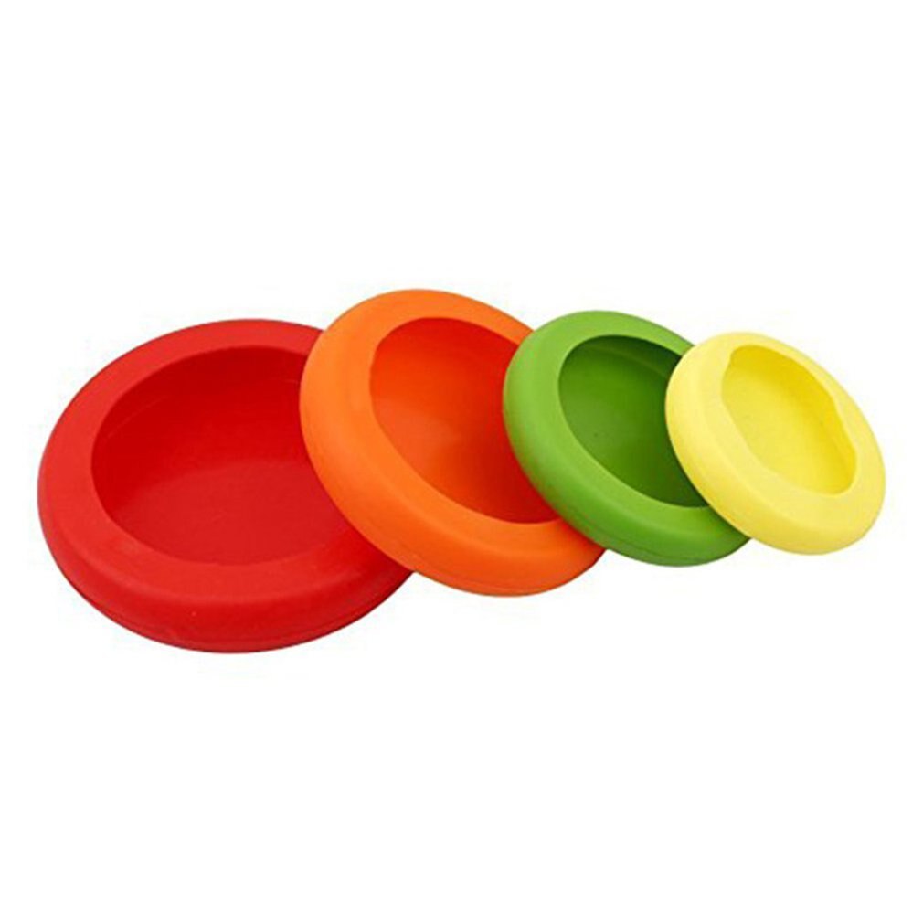 4 Stks/set Silicone Stretch Deksels Herbruikbare Fruit Groente Afdichting Deksels Cover Voor Het Houden Van Voedsel Vaatwasser Magnetron Keuken: Default Title