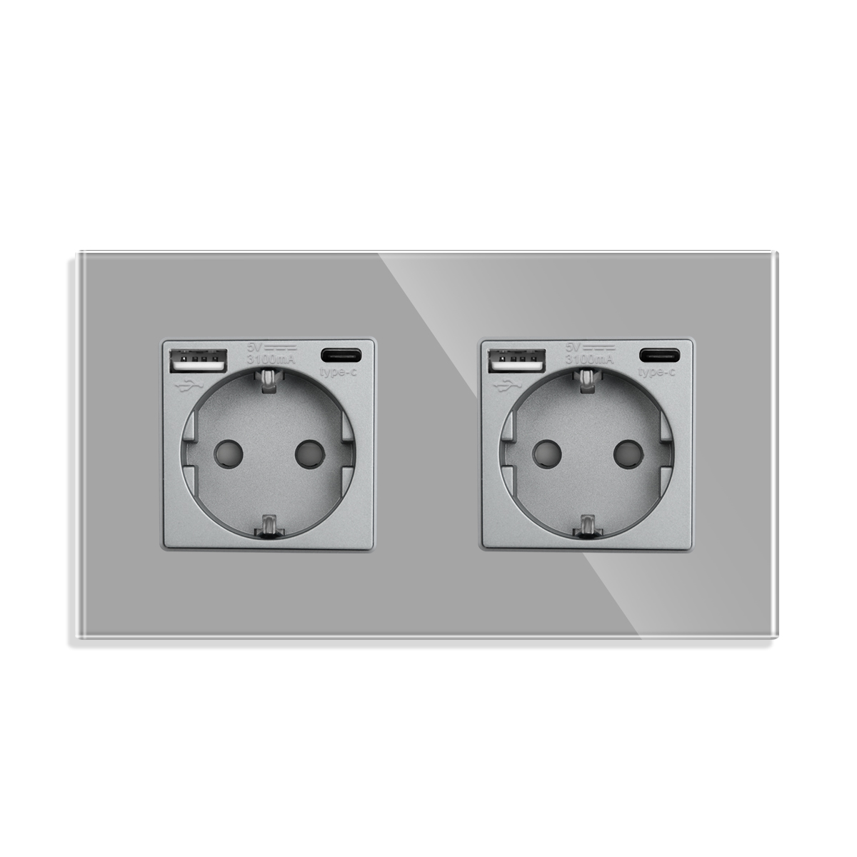 Bingoelec eu standard enkel eluttag kristallpanel 16a dubbla vägguttag trippel typ-c-kontakt glas fyrdubbla vägguttag: Golvuttag