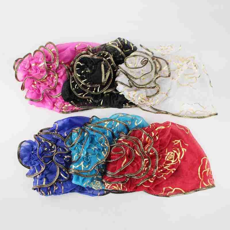 Chapeau turban à fleurs pour femme, chapeau décontracté d'été, turban musulman, turban indien, rétro, étiré, floral