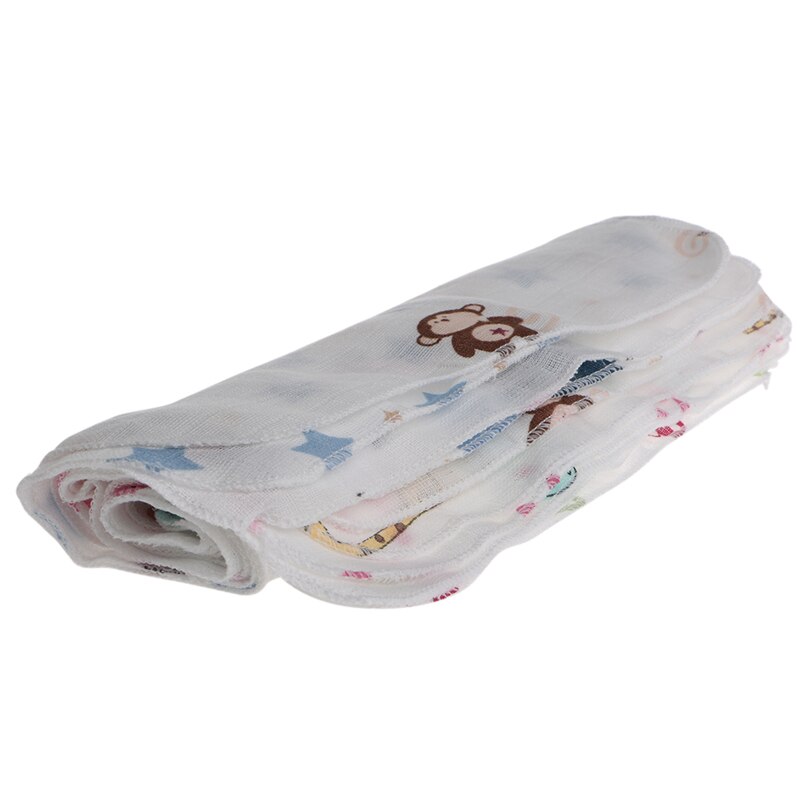 10Pcs Baby Baby Handdoek 28*28Cm Mousseline Handdoek Zakdoeken Twee Lagen Veeg Handdoek