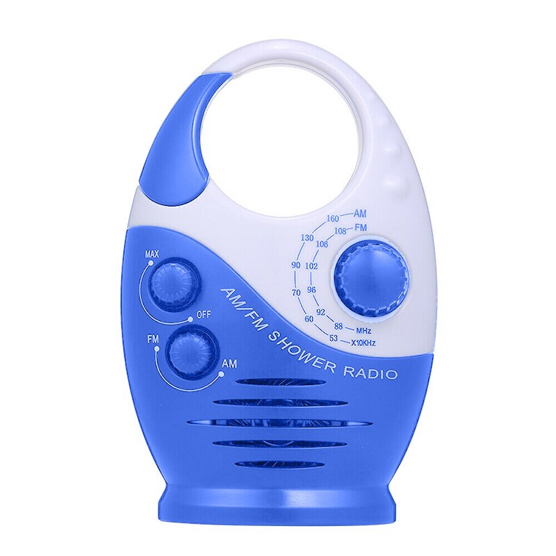 1 Pc Badkamer Speaker Verstelbare Volume Muziek Opknoping Waterdichte Draagbare Handvat Mini Douche Radio Am Fm: blue
