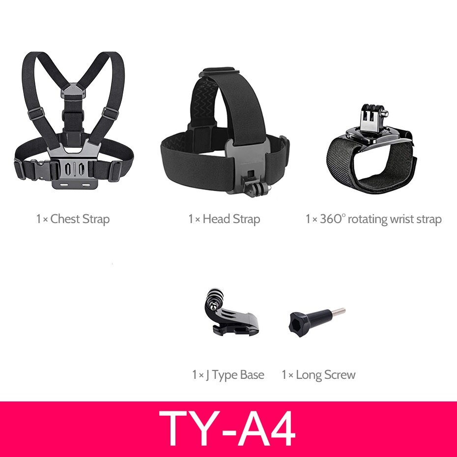 For Gopro Accessories set Chest Strap mount Head strap Band for go pro hero 6 5 4 3 sjcam sj4000 for xiaomi yi 4K Action Camera: TY-A4