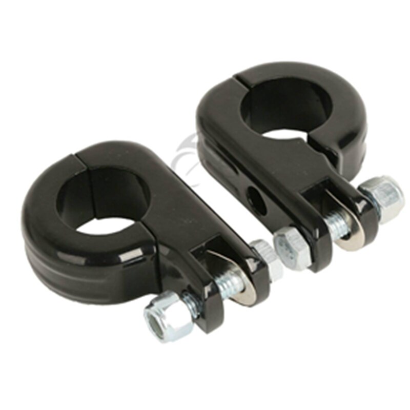 32mm Engine Guard Crash Bar Universal Highway Pegs Footpeg &amp; Mount For Yamaha Kawasaki Suzuki Harley Honda Touring Sportster: Black Clamps
