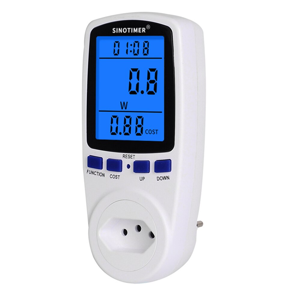 Household LCD Backlight Display Watt Monitoring Socket Electricity Analyzer Monitor Power Meters Electrical Wattmeter: BR PLUG	