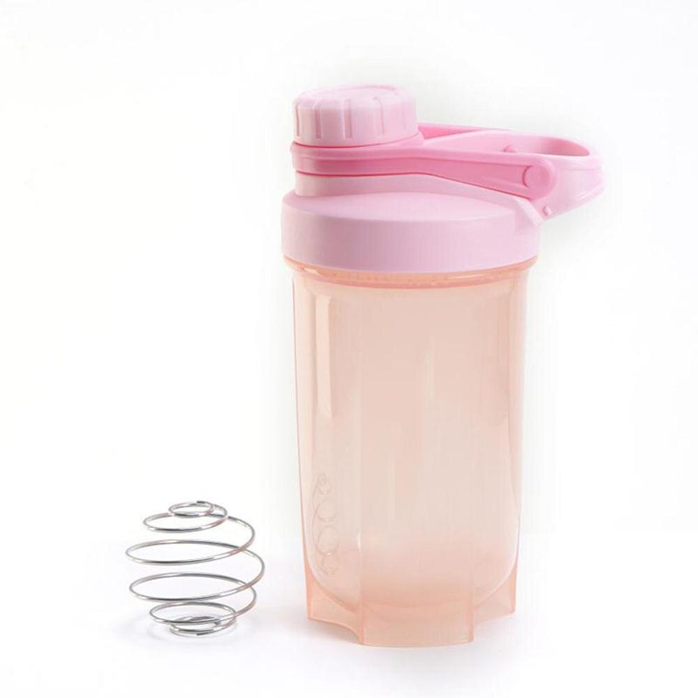 500ml shaker fles milkshake proteïnepoeder shaker mix fitness waterfles sport waterkoker keuken shake fles buiten sportschool: Roze