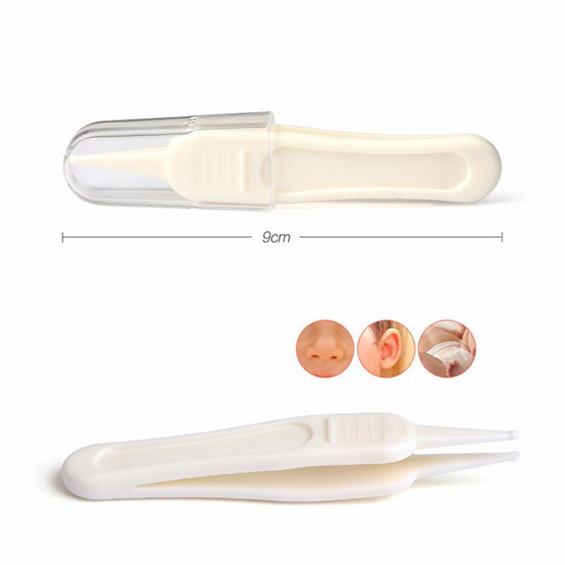 2Pcs Newborn Nostril Cleaning Infant Safety Ear Nose Navel Cleaning Plastic Tweezers Safe Pincet Forceps Clean Baby Accessories