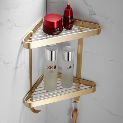 Bathroom Accessories Set Solid Brass Towel Bar/Rack Tissue Rack Toilet Brush Holder Corner Shelves Bath Hardware Brushed gold