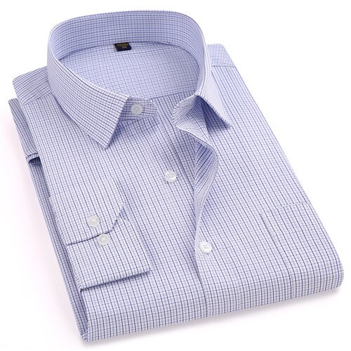 smart casual shirts square collar long sleeved easy care non-iron print/plaid regular fit male tops: 5659XG / M