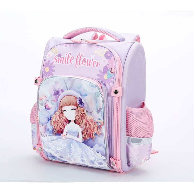 Kinder Rucksack Mädchen Blume Muster Orthopädische Atmungsaktive Schule Tasche Nette Mädchen Rosa Grundschüler Kinder Schulranzen