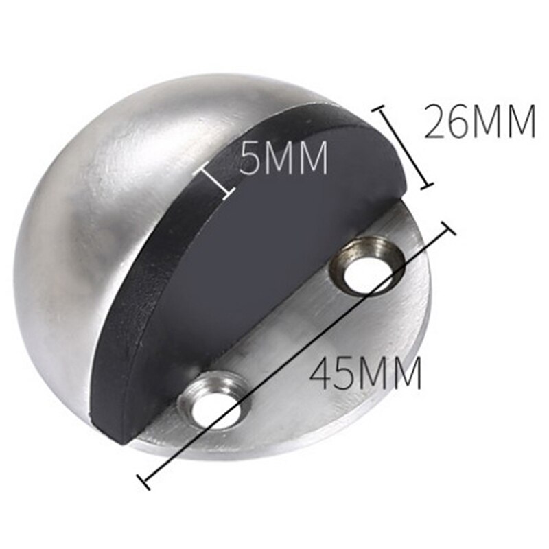 Spiker-fri, ikke hulling klistremerke skjult rustfritt stål gummidørstopper dørk holdere fangst gulv monterte dør kork 45*26mm