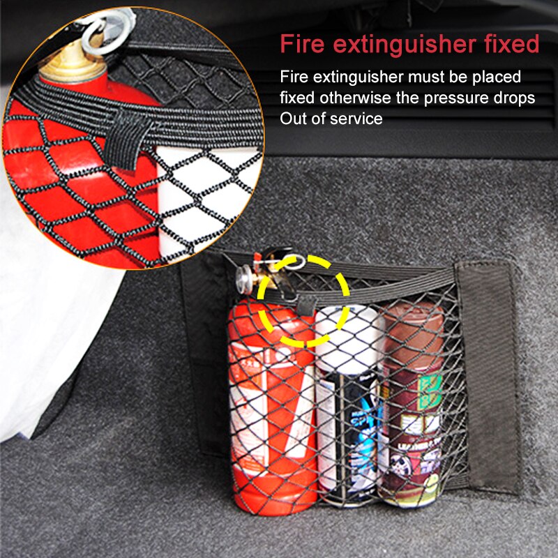 Universal Storage Bag Car Back Rear Mesh Elastic String Trunk Seat Net Magic Sticker Pocket Cage Auto Organizer Seat Back Bag