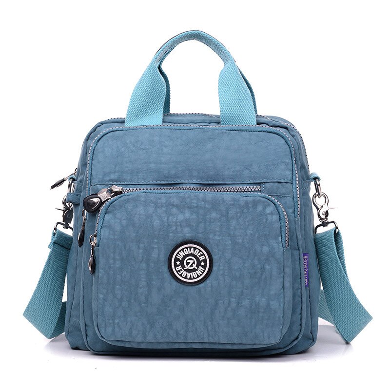 Tas Vrouwen Stijl Waterdichte Nylon Tas Crossbody Tas Mode Mama Schouder Multi-Functionele Rugzak: Greyish Black