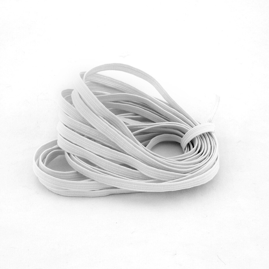 10 Yards/20 Yards 3mm Stretching Elastic Bands For Clothes Sewing White Black Rubber Band DIY Garment Accessories: White / 5mm / 10 yards