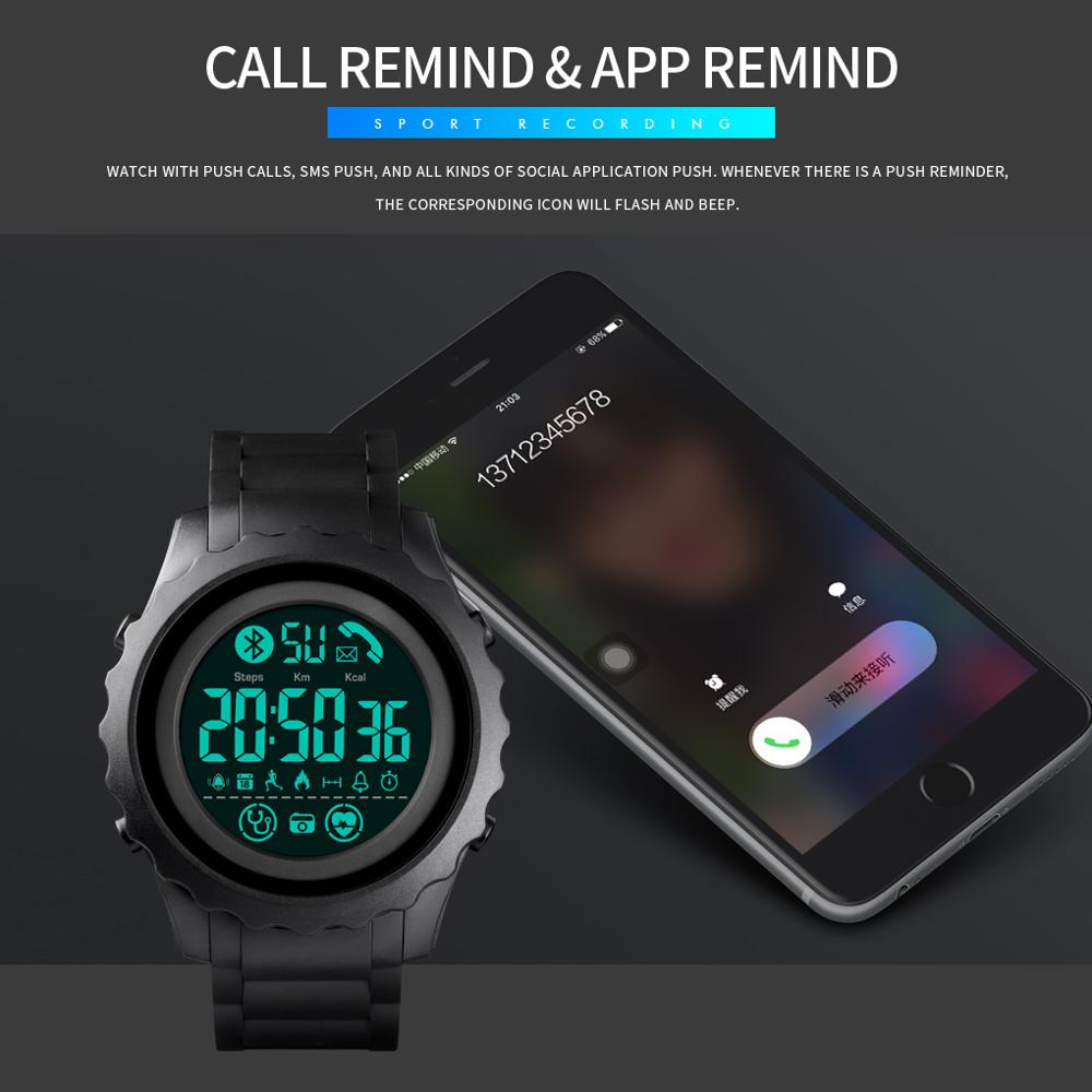 SKMEI Smart Watches Digital Men's Watch APP Remind Calorie Smartwatch Waterproof Bluetooth Electronic Watch For Android IOS