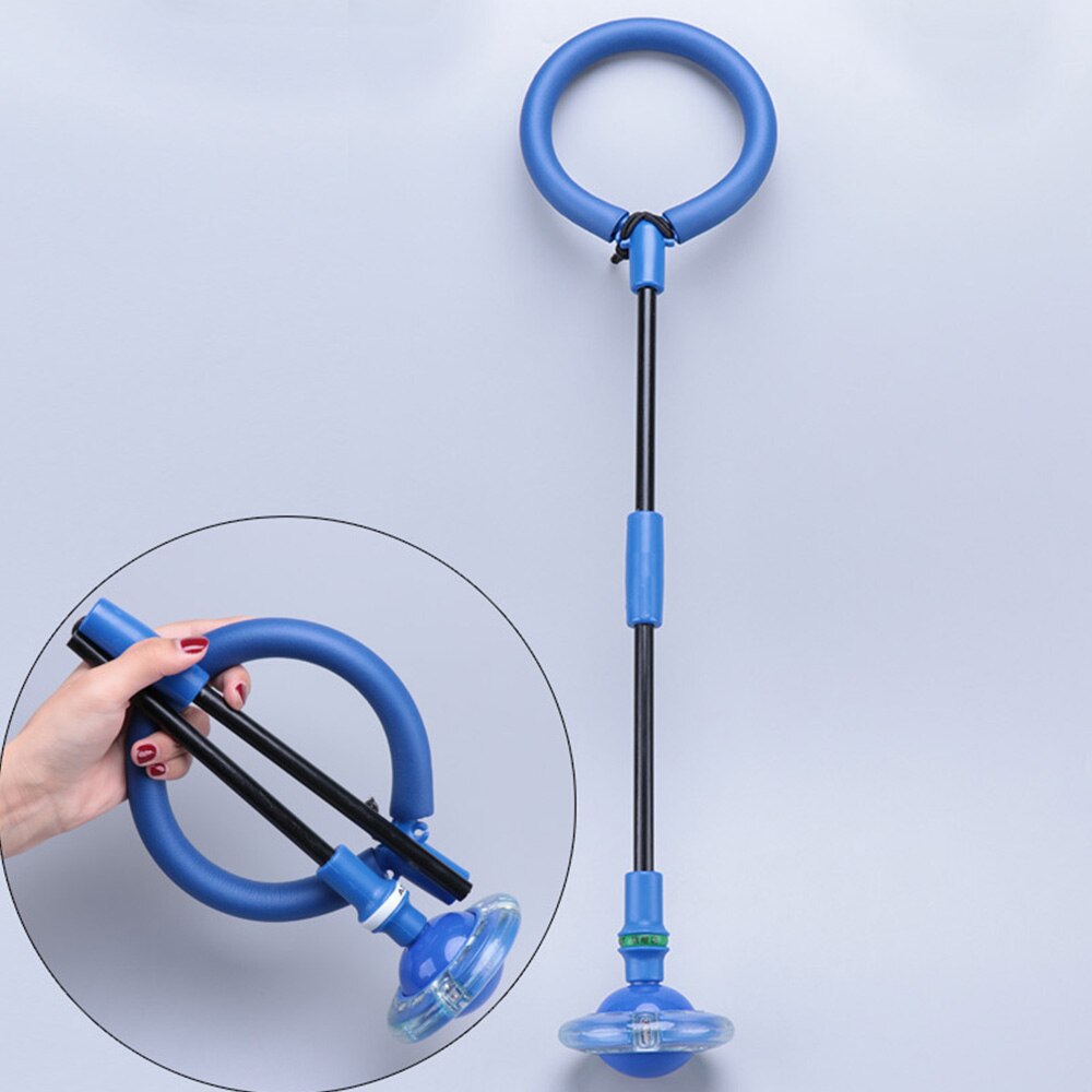 1Pc Children Kids PVC Colorful LED Flashing Jumping Rope Ball Single Ankle Skip Jump Ropes Sports Swing Ball Child-parent Games: Blue