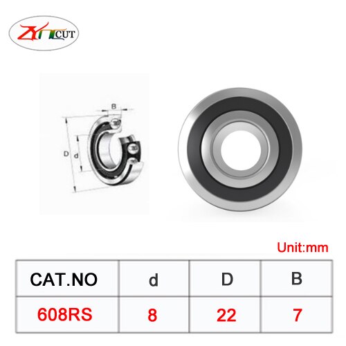 603 604 605 606 607 608 609RS ZZ Bearings Double-sided Ring Sealed Ball Bearing,High Speed Micro Stainless Steel Special bearing: 10Pcs / 608RS