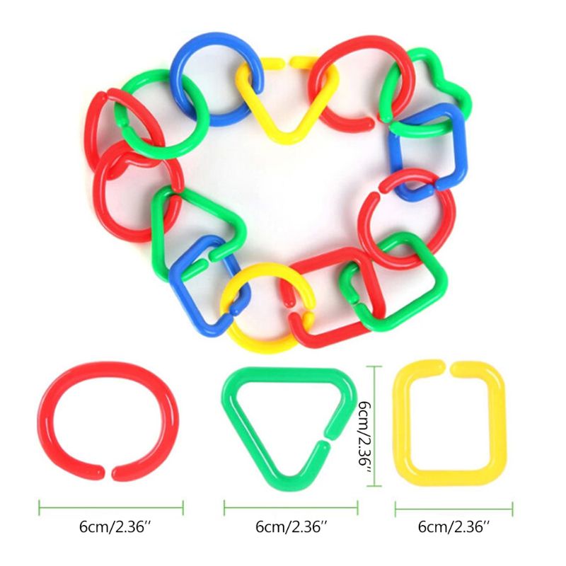 20 st papegojbett tugga lek leksak fågel gör det själv tillbehör färgglad plastkedjelänk