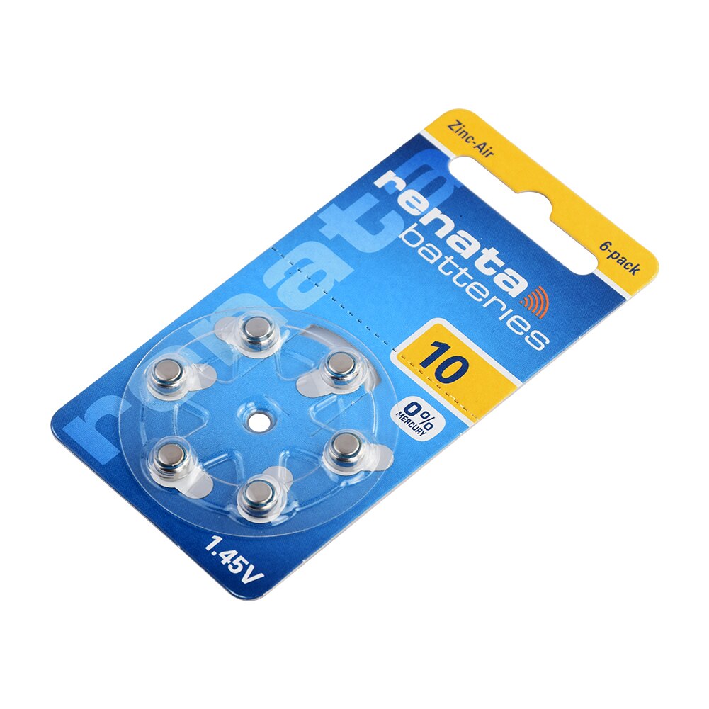 6Pcs Size 10 Hearing Aid Battery 1.45V ZA10 PR70 10AE P10 Zinc Air Batteries
