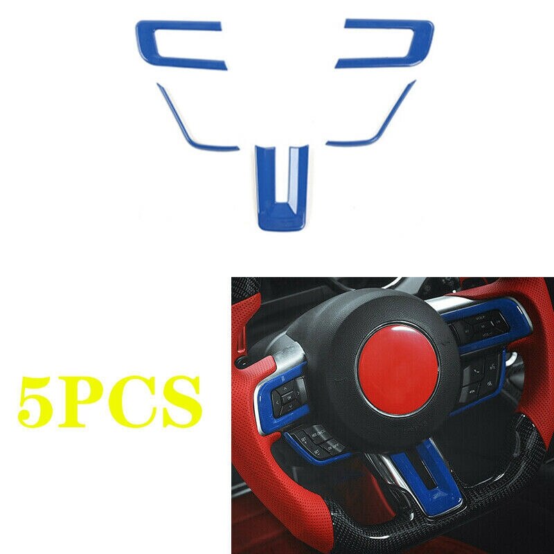 Car Steering Wheel Frame Trim Cover Bezels Fit for Ford Mustang: Default Title