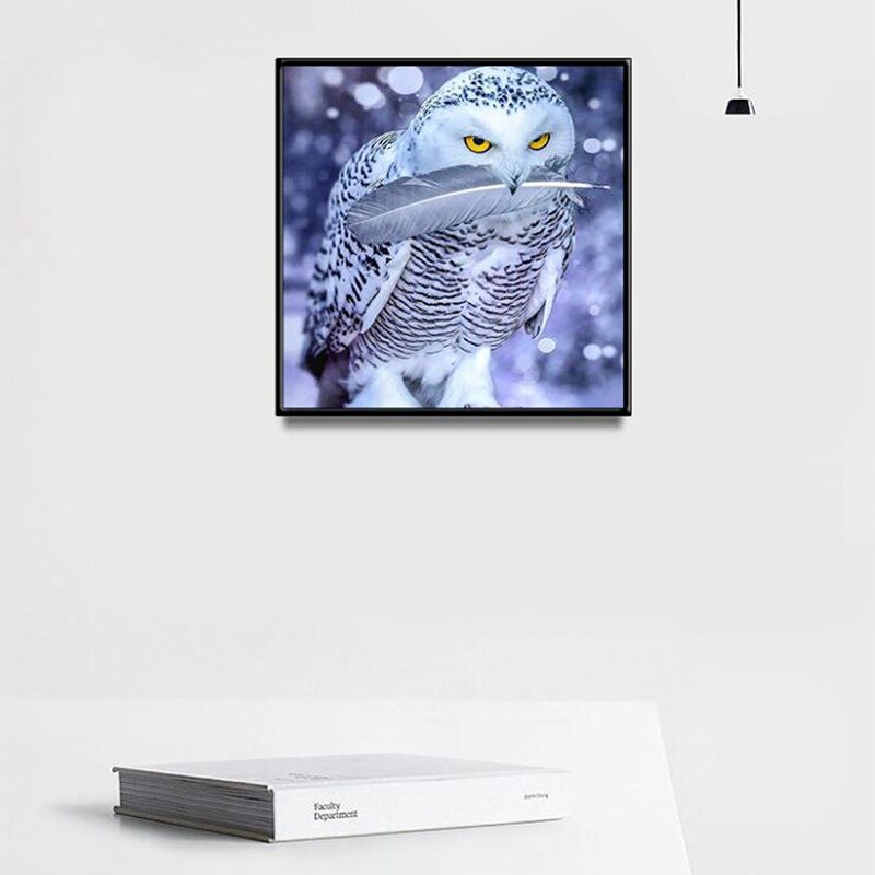 Diamant schilderij uil landschap diamant borduurwerk kruissteek gevederde uil diy decoratie schilderijen