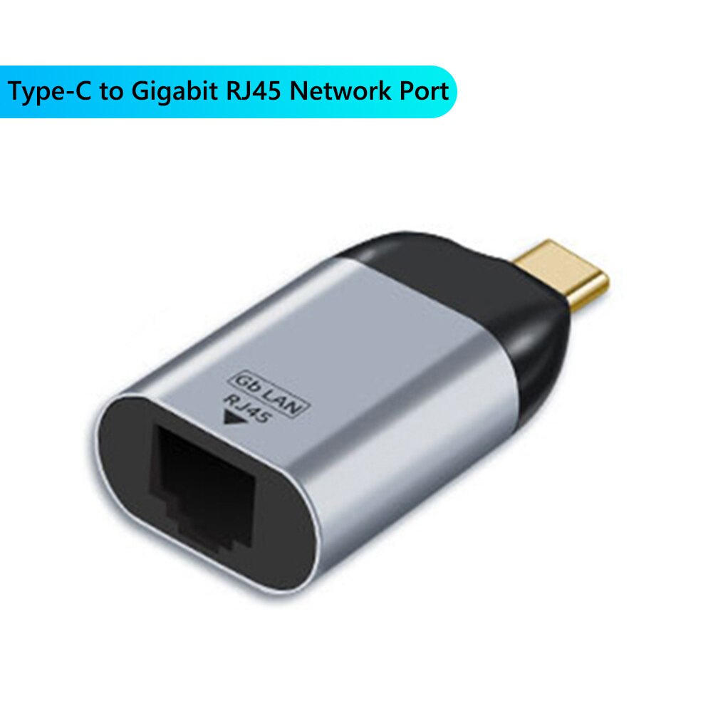 Adaptador macho a hembra, convertidor de enchufe de proyección 4K/8k 60Hz, tipo C a USB 3,1/compatible con HDMI/DP/VGA/Mini DP/RJ45: TypeC to RJ45