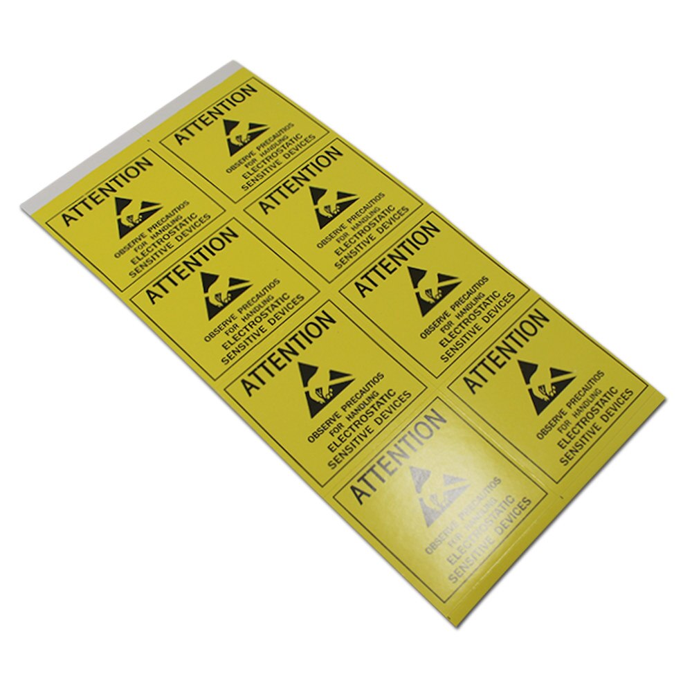 200 teile/los Klebstoff Verkaufs-antistatisch ESD VORSICHT Aufkleber antistatik-Warnung Etikett Siegel markieren Für Empfindliche Elektronik Verpackung Etiketten: 48x48mm