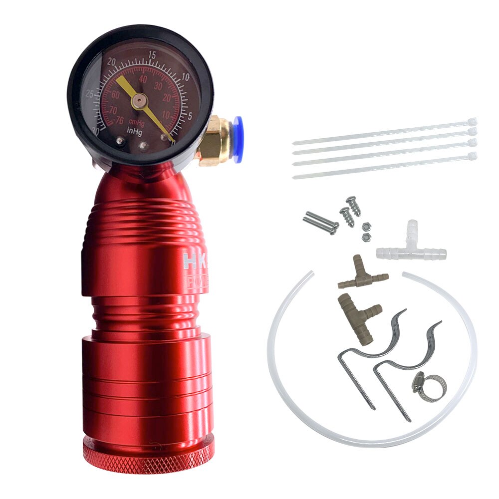 HKS Power Micro Air Kompressor Power Compressor Fuel Saver with Meter: RED