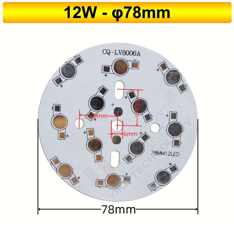 Placa de seguimiento de luz LED, base de placa de aluminio, placa PCB LED para chip led de alta potencia, 1W, 3W, 5W, 7W, 9W, 12W, 15W, 18W, 21W, 24W, 30W: orange