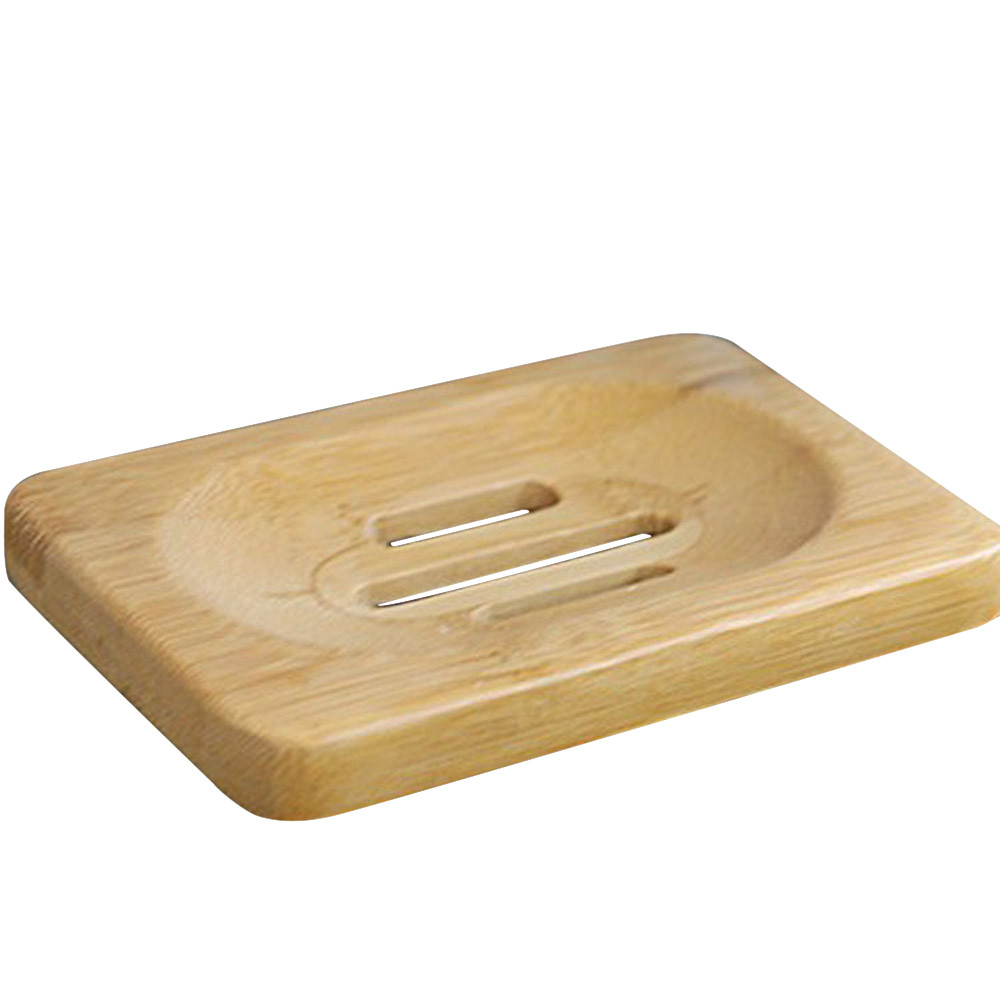 Soporte de bandeja de jabón para platos de madera de bambú, soporte de almacenamiento para jabones antideslizante para ducha, estante de drenaje para limpieza en seco, accesorios de baño: Default Title