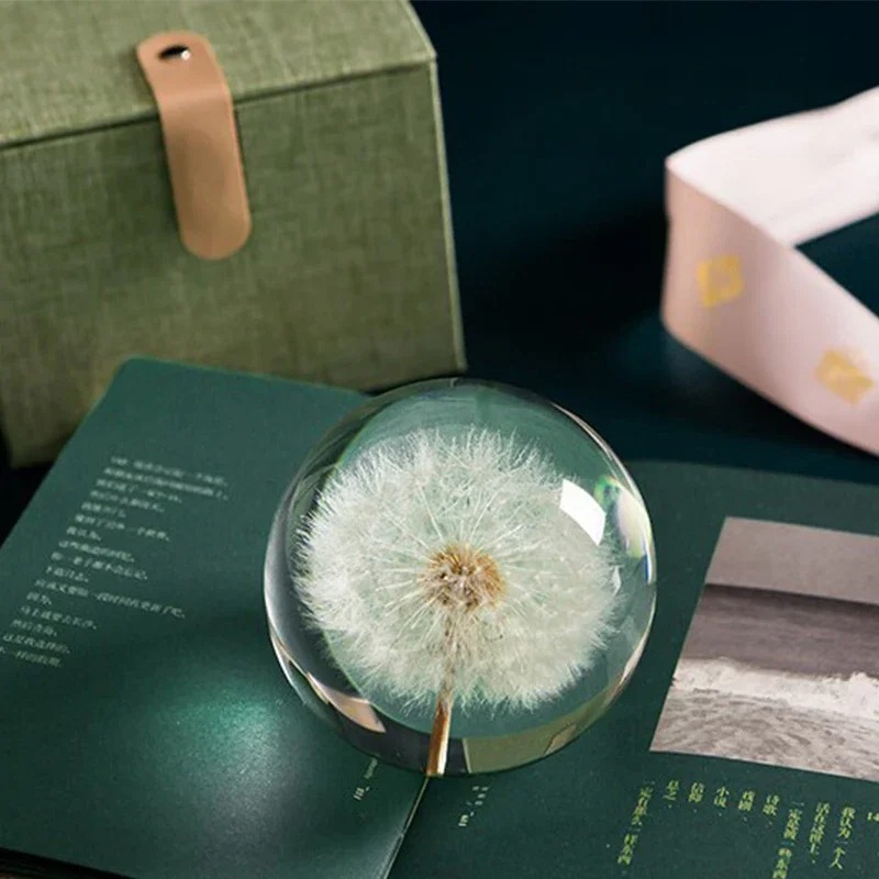 1PC 7/8/9cm Durchmesser Löwenzahn Kristall Ball Kristall Glas Harz Objektiv Ball Für Kugel Fotografie Dekoration hause Dekorative Ball