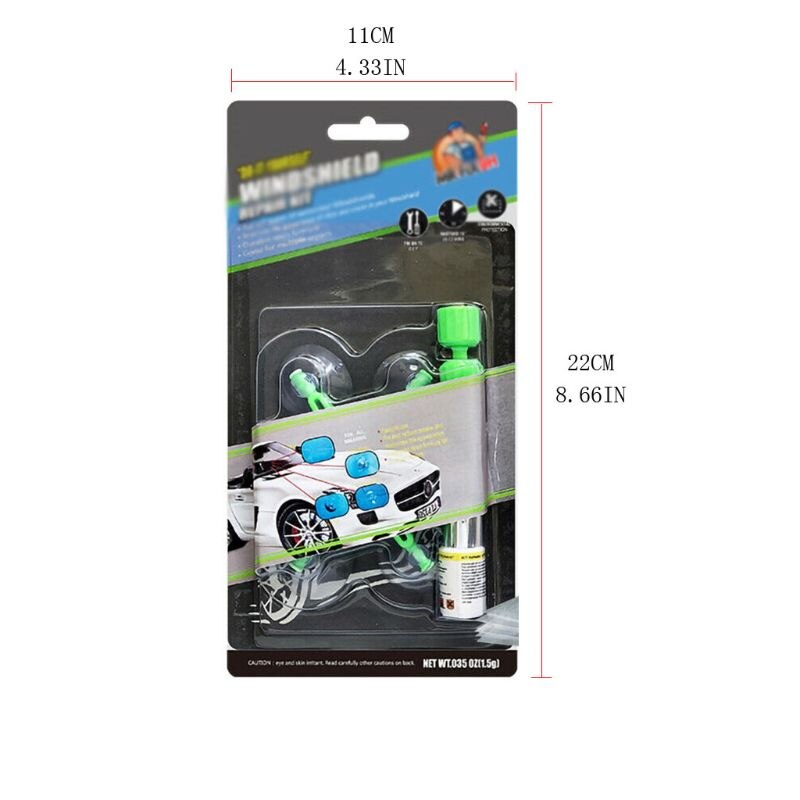 Windshield Car Window Glass Crack Repair Glue Kit Quick Fix DIY Car Windscreen Recovery DIY Tool Bullseye Rock Chip