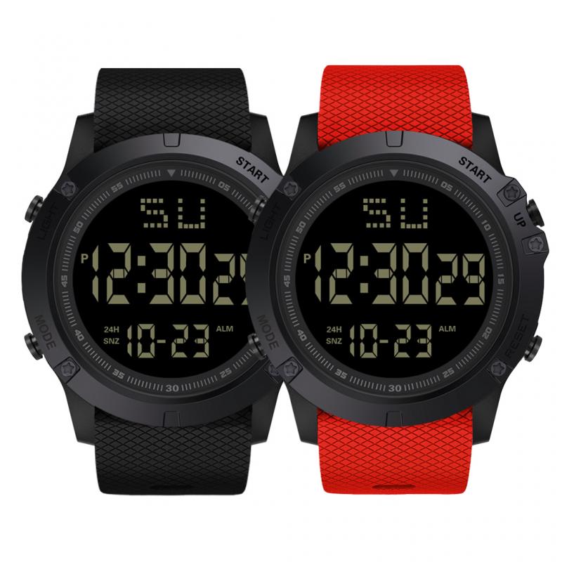 HONHX-reloj electrónico resistente al agua, multifunción, LED, pantalla grande negra, cronómetro Digital, despertador, reloj de pulsera deportivo con fecha