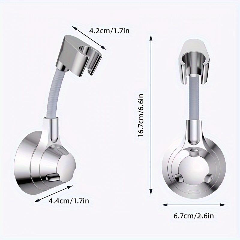 Musurjoy 1 soporte para cabezal de ducha de baño, fijador de cabezal de pulverización de lluvia sin perforaciones, Base de ducha colgante de pared ajustable Universal