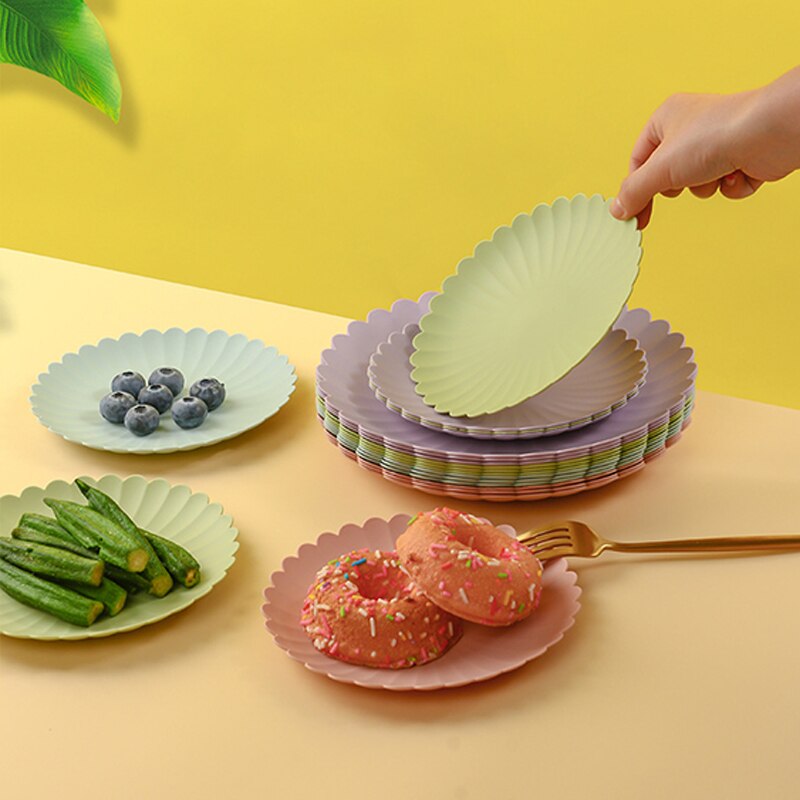 Platos pequeños de frutos secos para aperitivos, bandeja de fruta para pastel, accesorios de mesa de cena, contenedor de plástico para en casa, Base en maceta para jardín