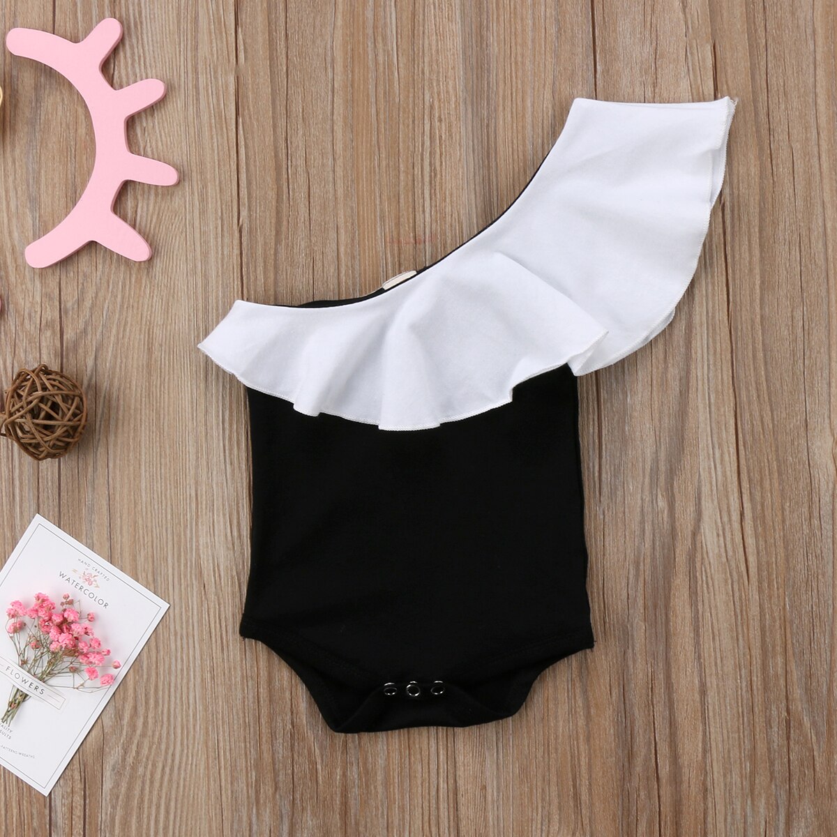 bebé recién nacido bebé chica hombro Body de volante Braga vestido Patchwork ropa 0-18M