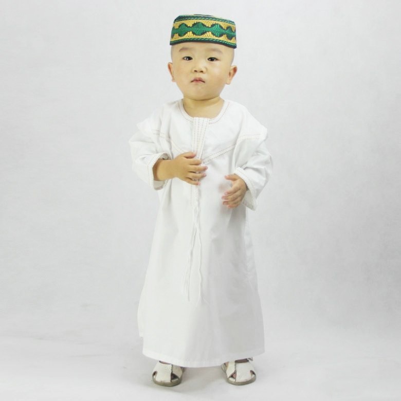 Børn arabisk islamisk tøj jubba baby dreng muslimsk kjole saudi arabien thobe robes kids musulman islam outfit galabia costume