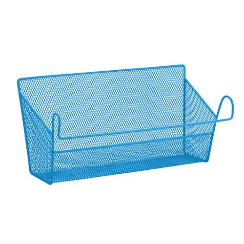Metal Mesh Dorm Bedside Hanging Basket Wire Bookcase Shelf Rack Bunk Organizer: Blue