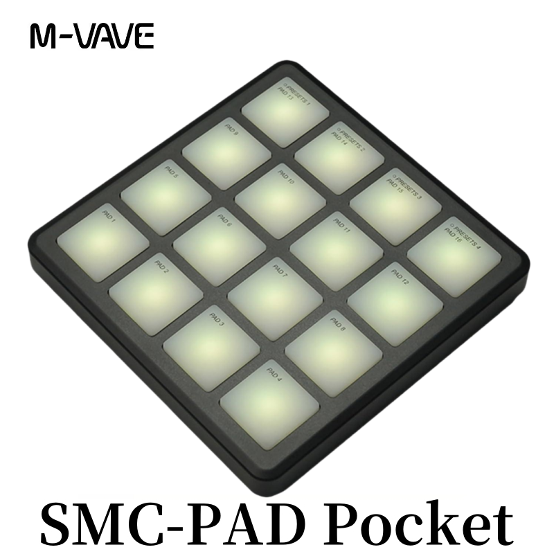 Controlador MIDI inalámbrico M-VAVE SMC-PAD, teclado de percusión adecuado, interfaz de USB-C, portátil, almohadilla MIDI pequeña: Caqui oscuro