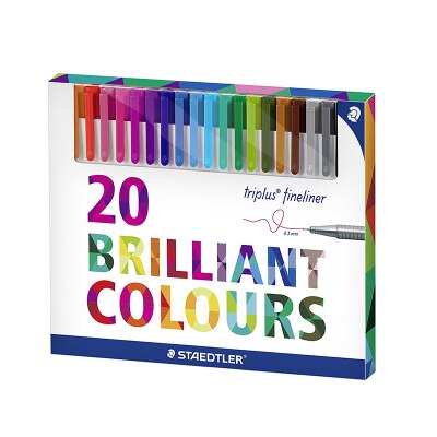 STAEDTLER 334 Triplus Fineliner bolígrafos brillantes colores lápiz de líneas finas rotuladores de arte/15/20/30/36/42/48 colores 0,3mm para pintura: 20 Colors Set