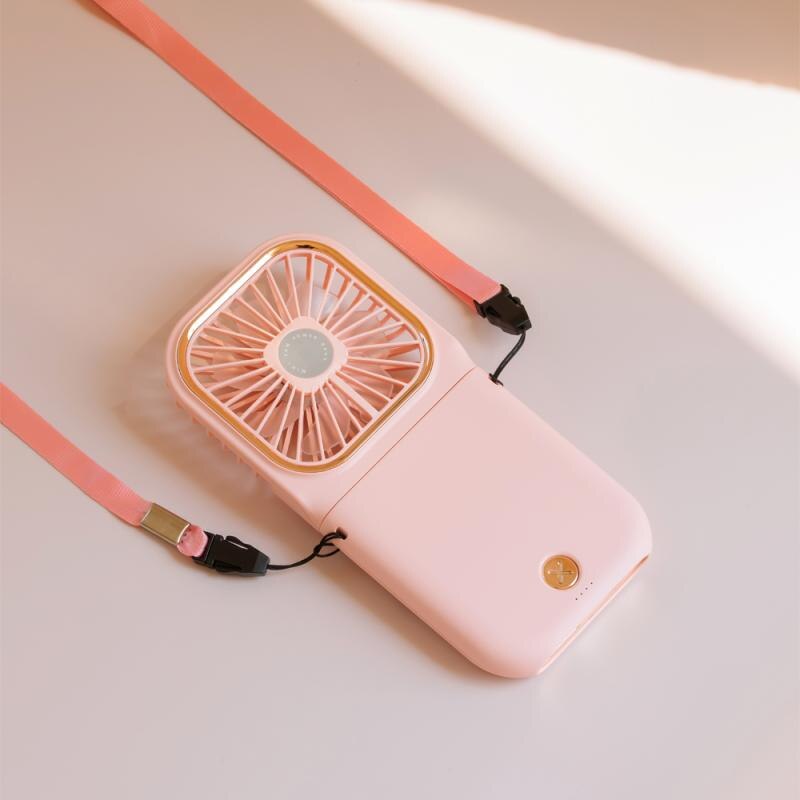 Mini ventilador de cuello con cuello Halter para niños, dispositivo de ventilación portátil con USB, manos libres, plegable, con carga Usb: pink