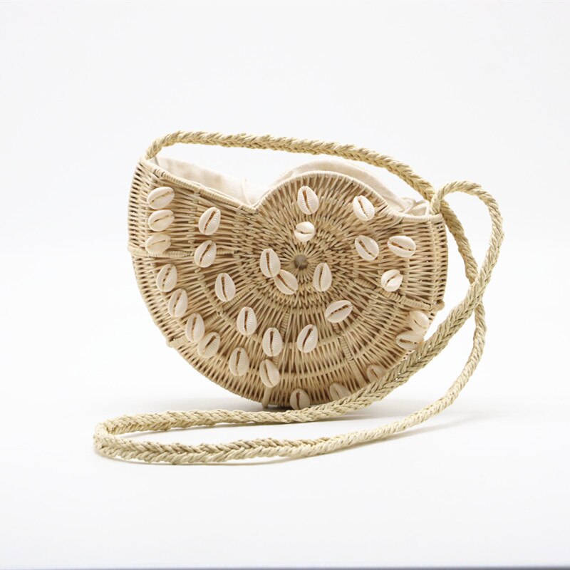 Nueva bolso de mensajero tejido de concha bolso de mano para mujer