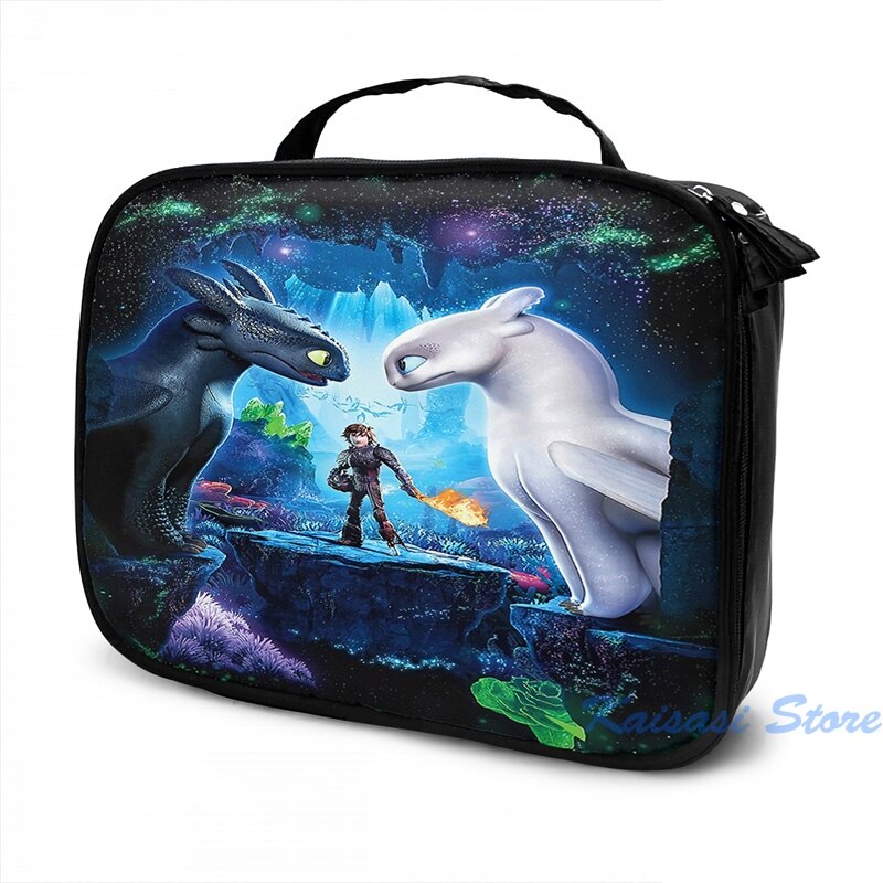 Comment former votre Dragon 3 le monde caché USB Charge sac à dos hommes sacs d'école femmes sac voyage pochette d'ordinateur: Cosmetic bag